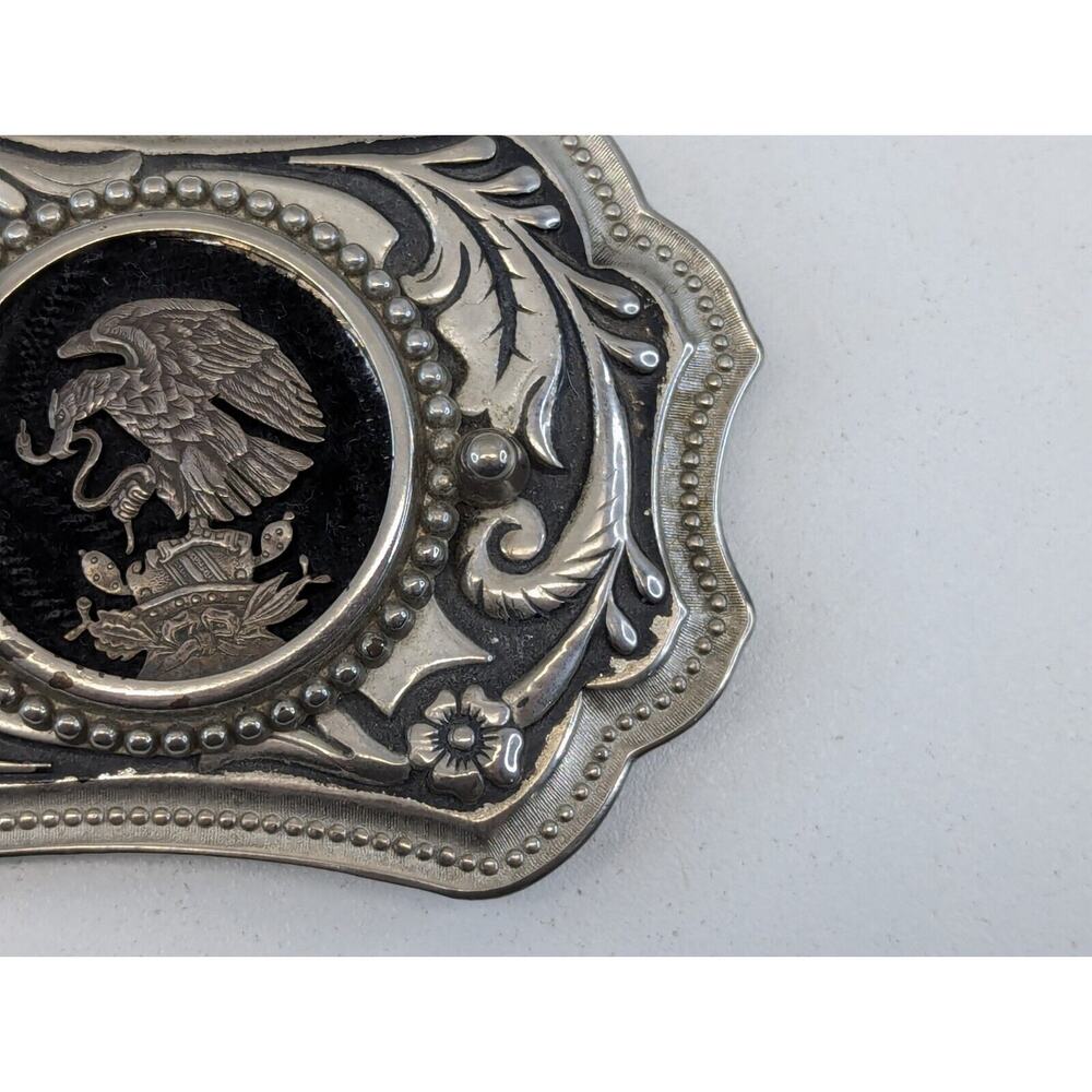Vintage Eagle & Snake Inlaid Belt Buckle Southwestern Belt Buckle 3 1/2" × 2" - Picture 4 of 10